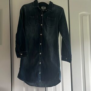 Girls button up denim dress